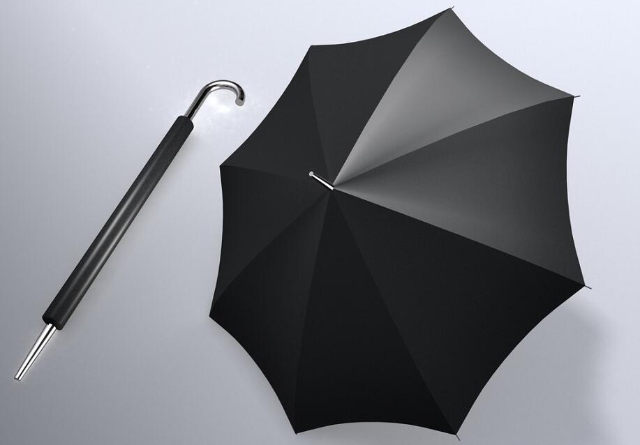 黑色的共享雨傘"