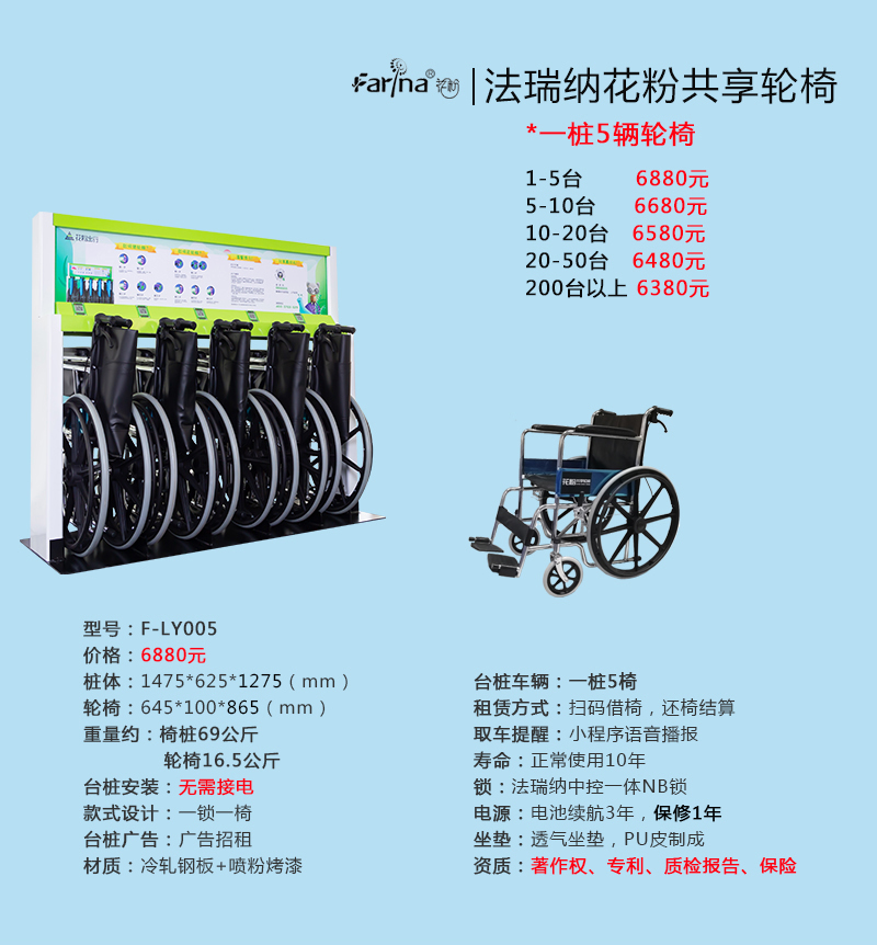法瑞納花粉醫(yī)院共享掃碼輪椅