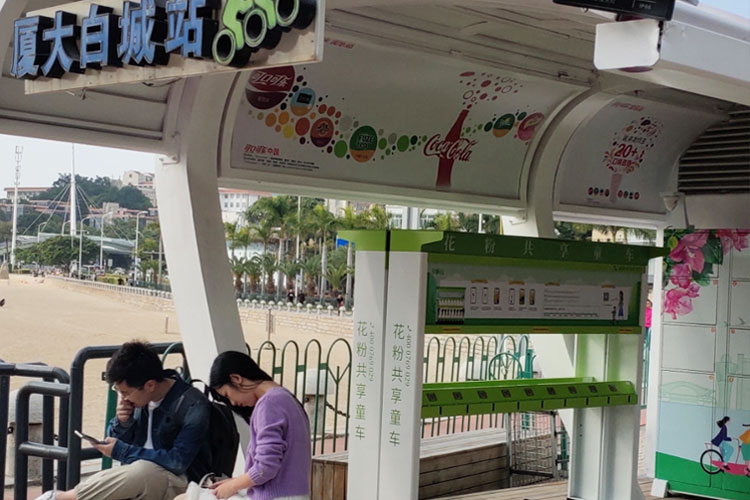 花粉共享童車大量進(jìn)駐廈門環(huán)島路