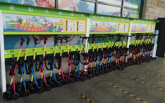 共享童車，花粉共享童車入駐福州羅源灣海洋世界五一獲得良好收益！
